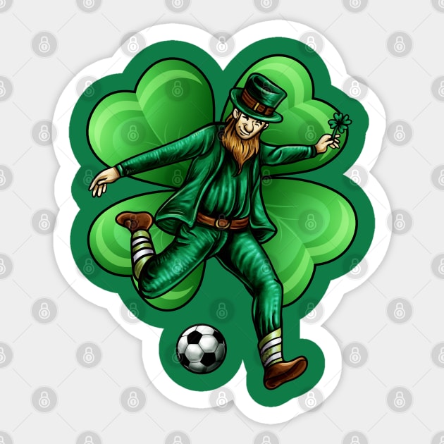 Leprechaun Soccer Lucky Irish Clover St Patricks Day Sticker by E